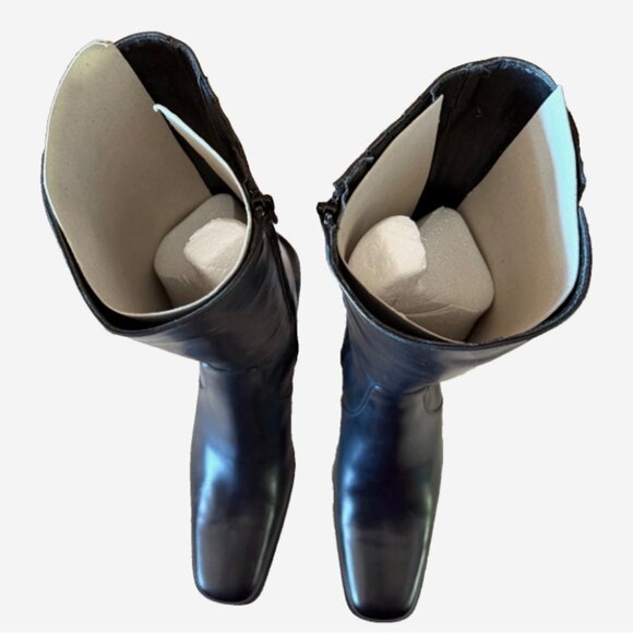 Sudini Torrey Black Napa Calf Italian Leather Tall Dress Boots 10.5N New - Picture 9 of 10